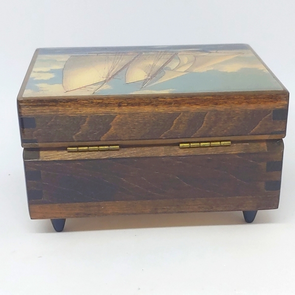 American Music Box Company Accents Musical Memories Wooden Sailboat